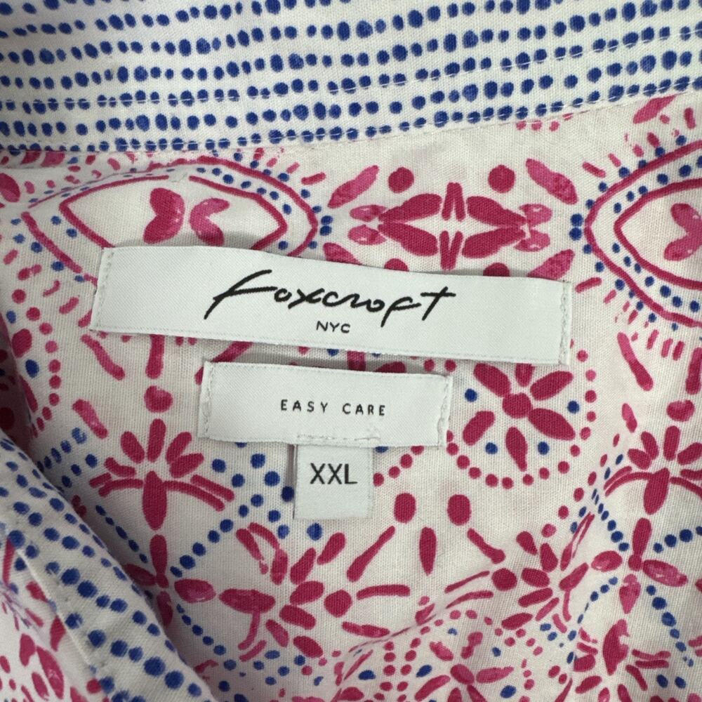 Foxcroft Pattern Easy Care Button Front Shirt Whi… - image 7